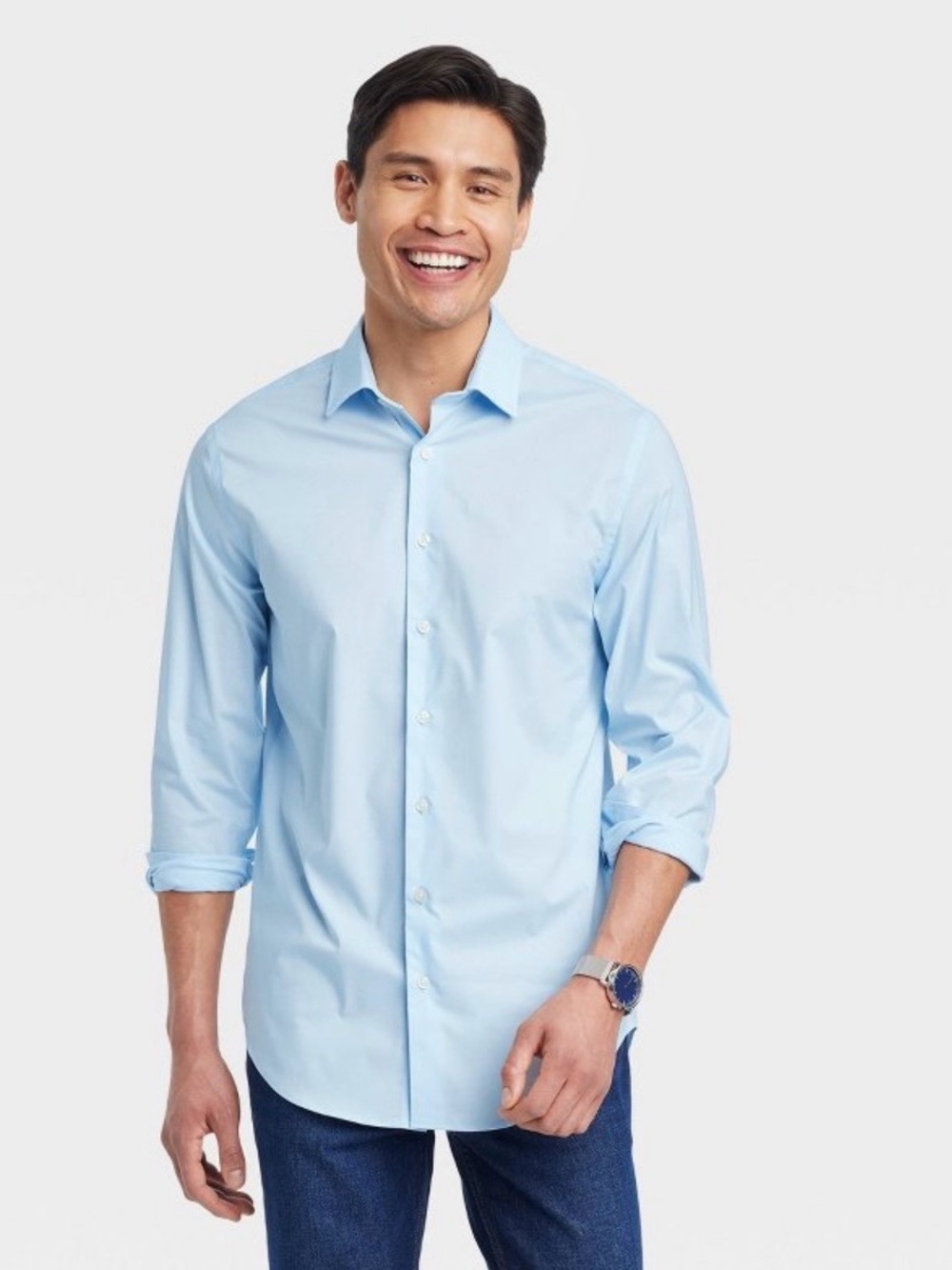 Goodfellow Men’s Performance Long-sleeve Button down Dress Shirt Size L